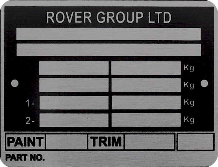 VINPLATES Replacement vehicle identification number plates for austin morris cars.